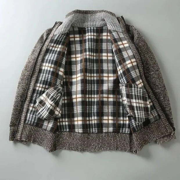 Men's Marled Wool Zip-Up Cardigan