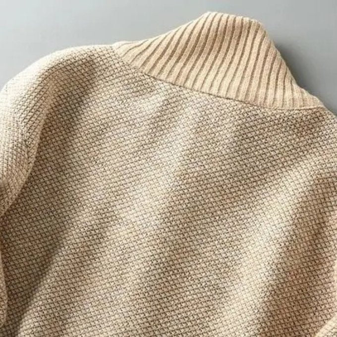 Men's Marled Wool Zip-Up Cardigan