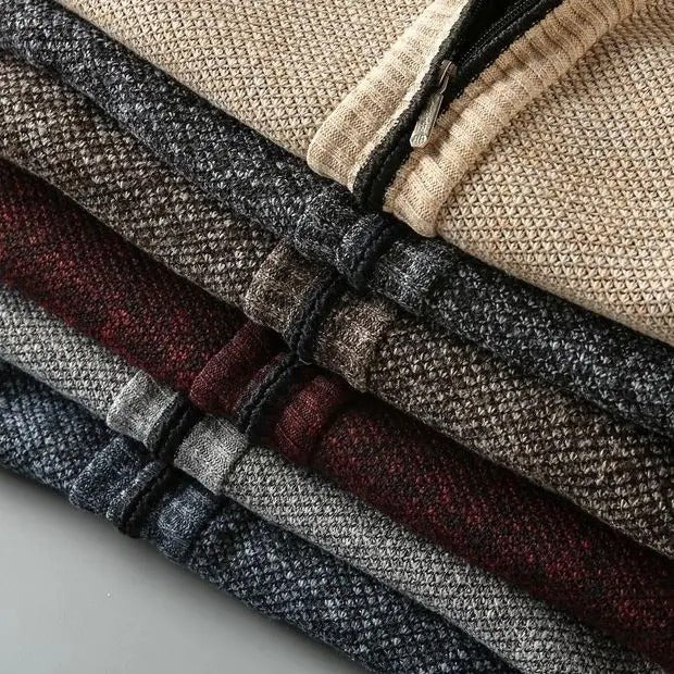 Men's Marled Wool Zip-Up Cardigan