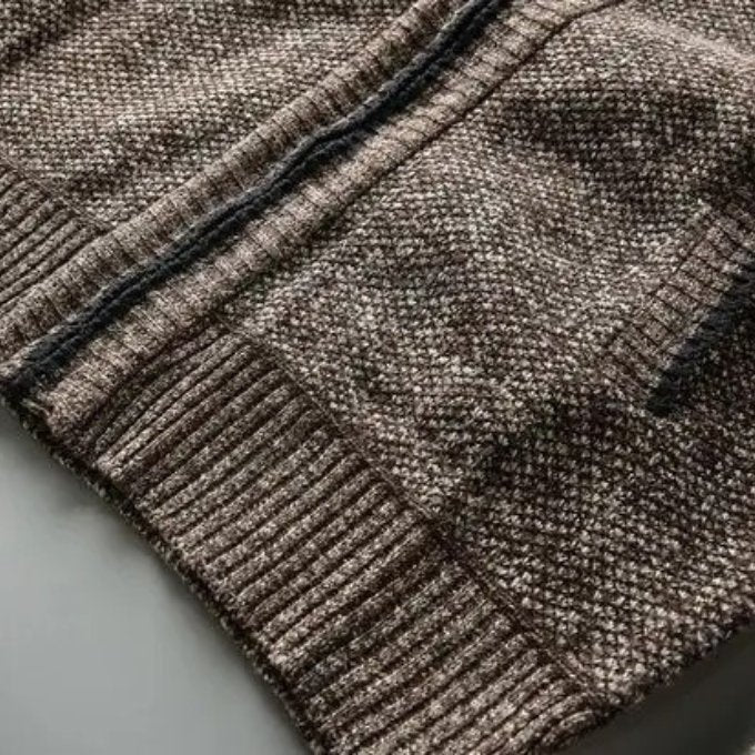 Men's Marled Wool Zip-Up Cardigan