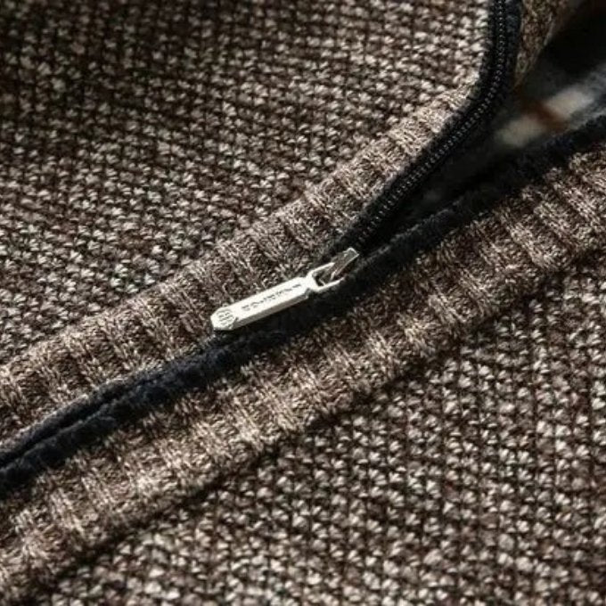 Men's Marled Wool Zip-Up Cardigan