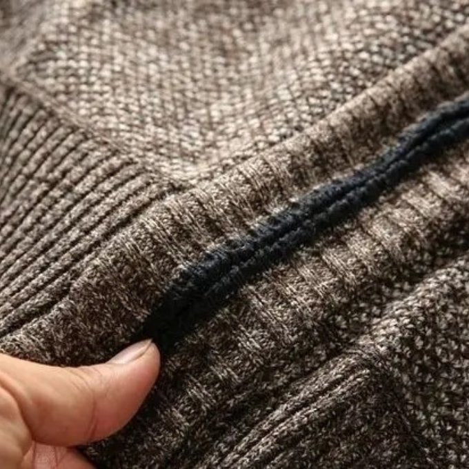 Men's Marled Wool Zip-Up Cardigan