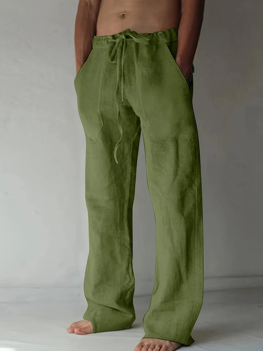 Men's Wide-Leg Beach Trousers - Green