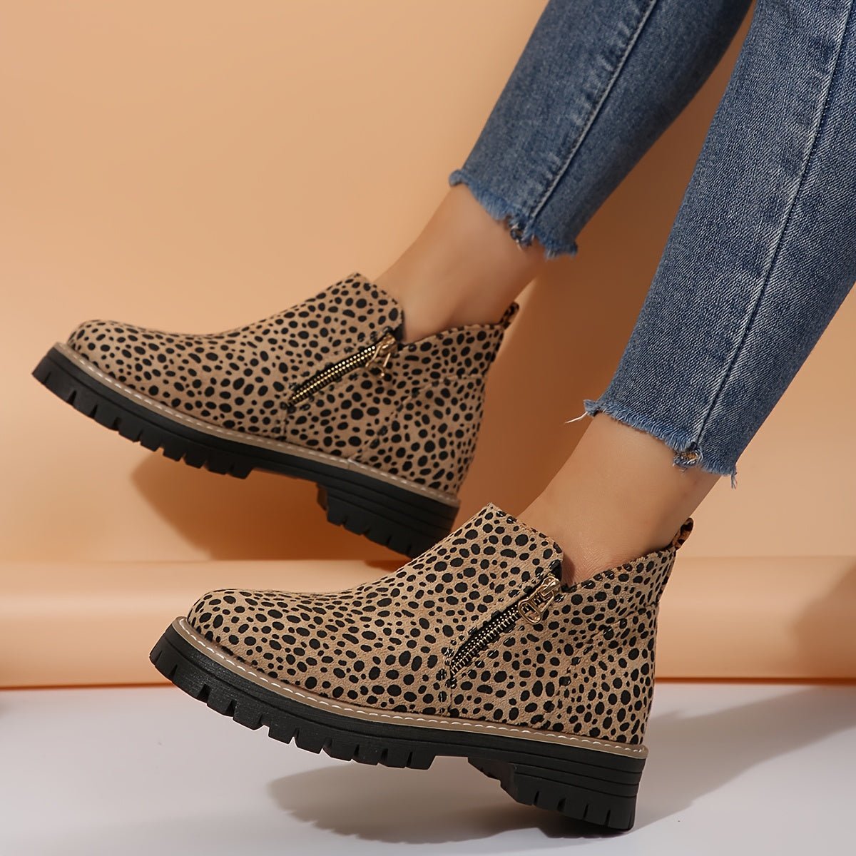 Women's Leopard Ankle Boots