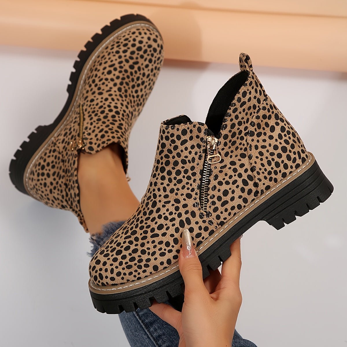 Women's Leopard Ankle Boots