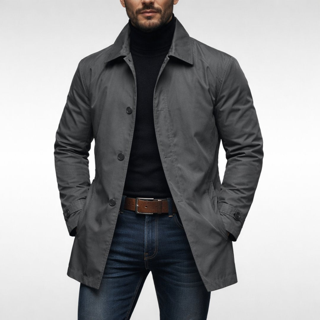 Men's Slim Mac Winter Coat - Grey