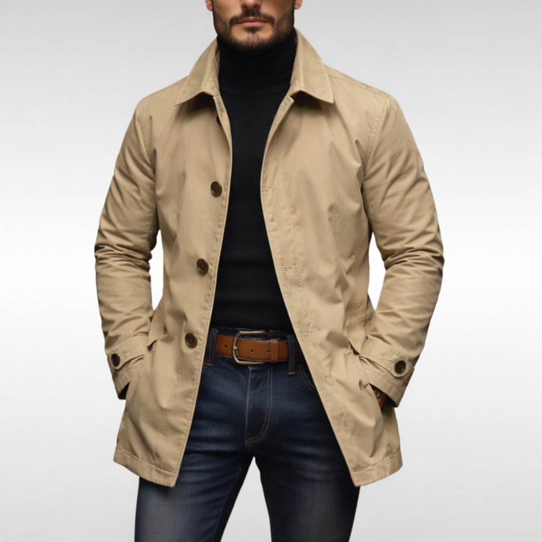 Men's Slim Mac Winter Coat - Beige