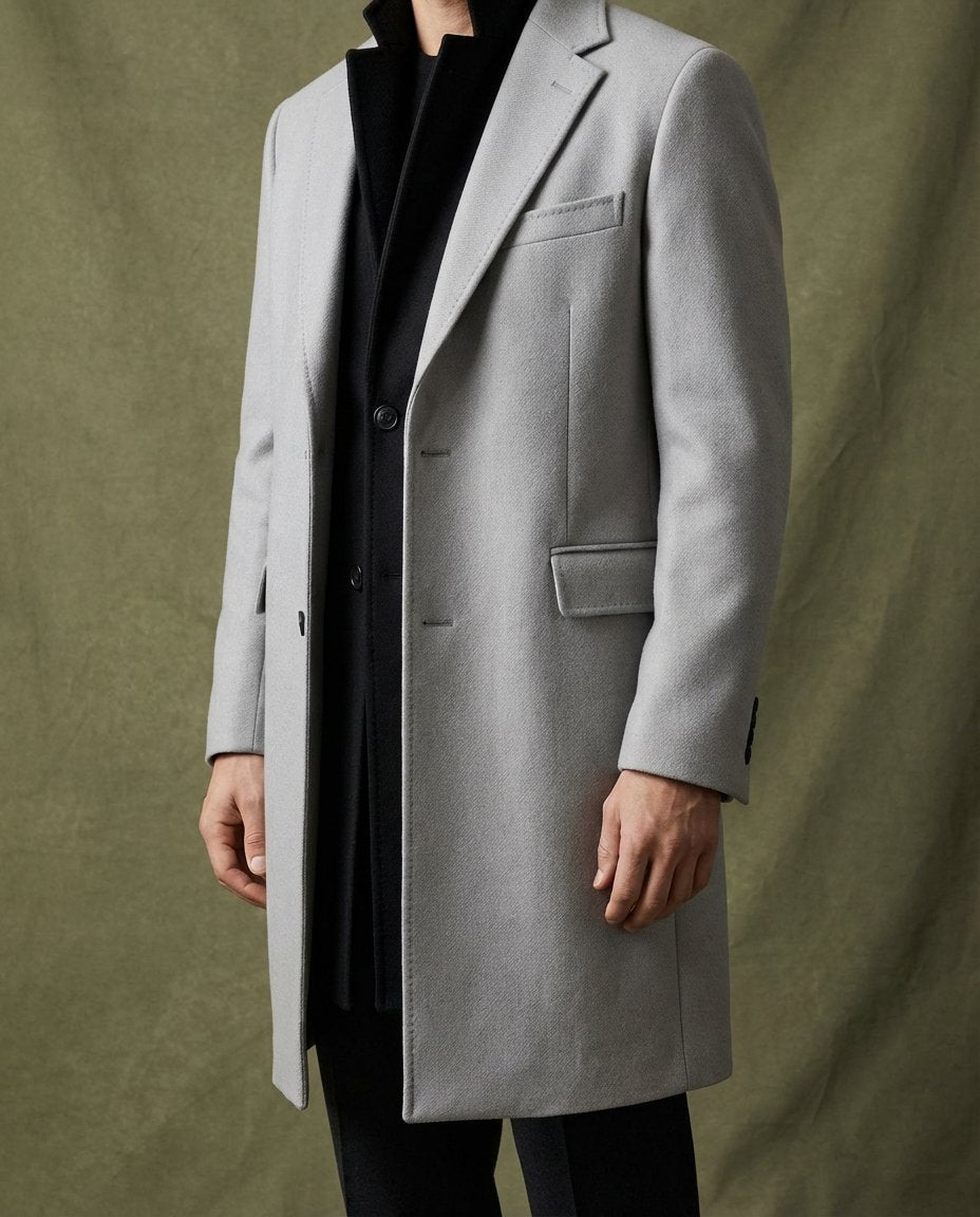 Men's Tailored Wool Blend Overcoat