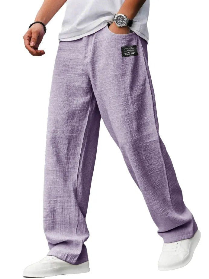Men's Wide-Leg Trousers - Purple
