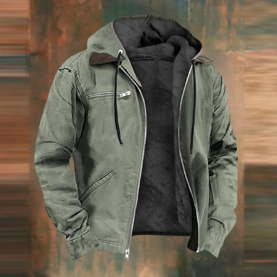 Men's Hooded Utility Jacket - Green