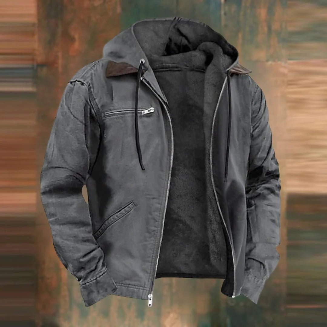 Men's Hooded Utility Jacket - Gray