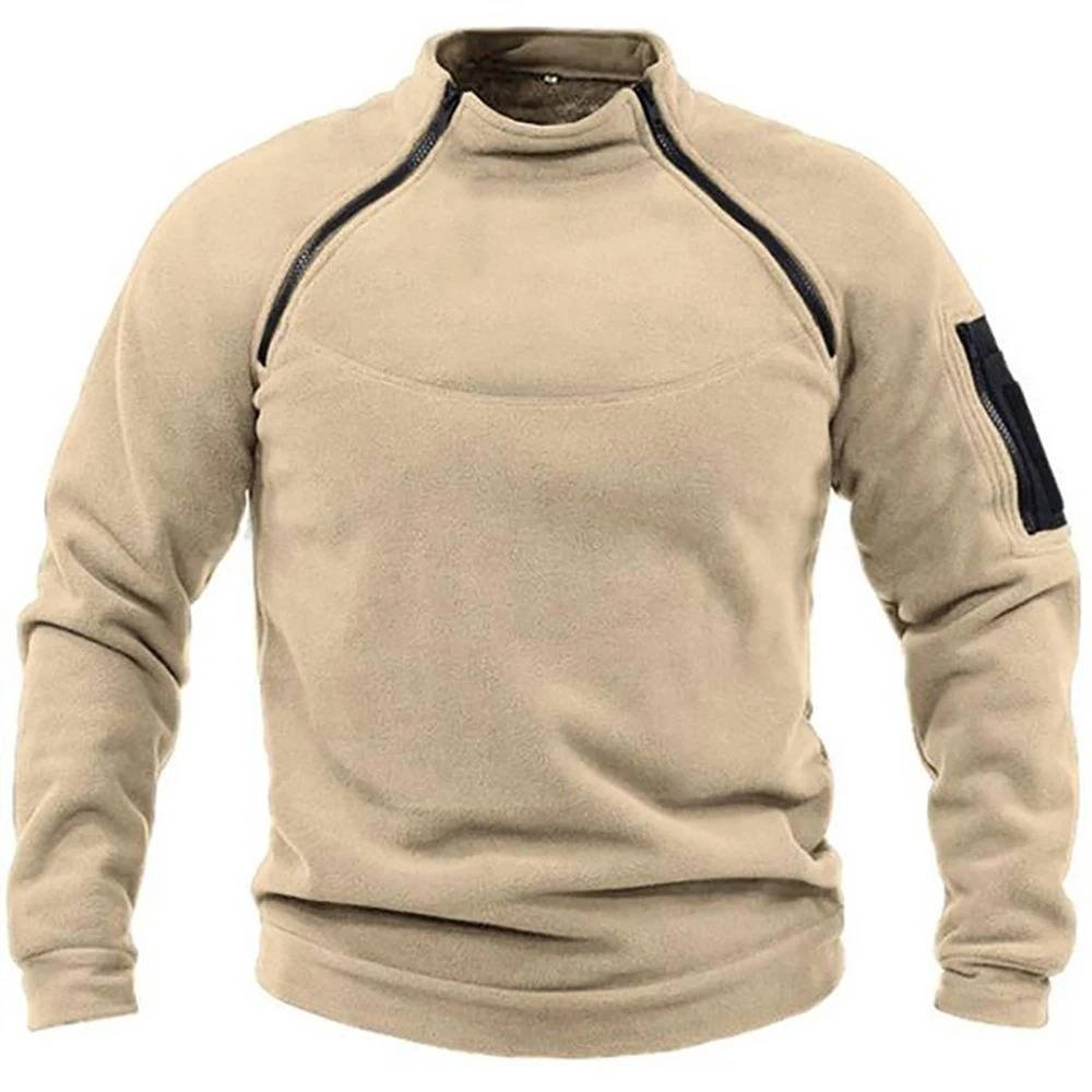 Men's Quarter-Zip Sweatshirt - Khaki