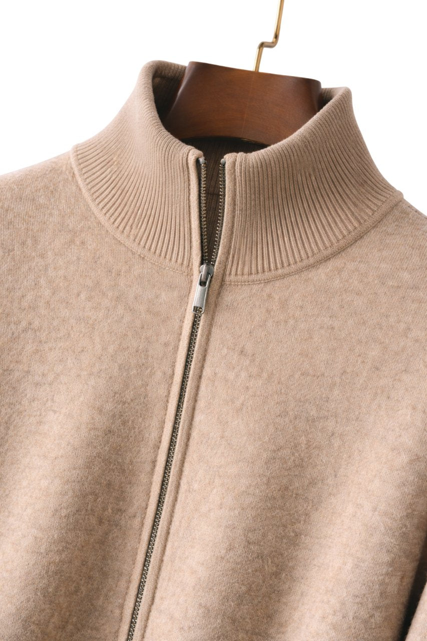 Men's Mockneck Wool-Blend Cardigan