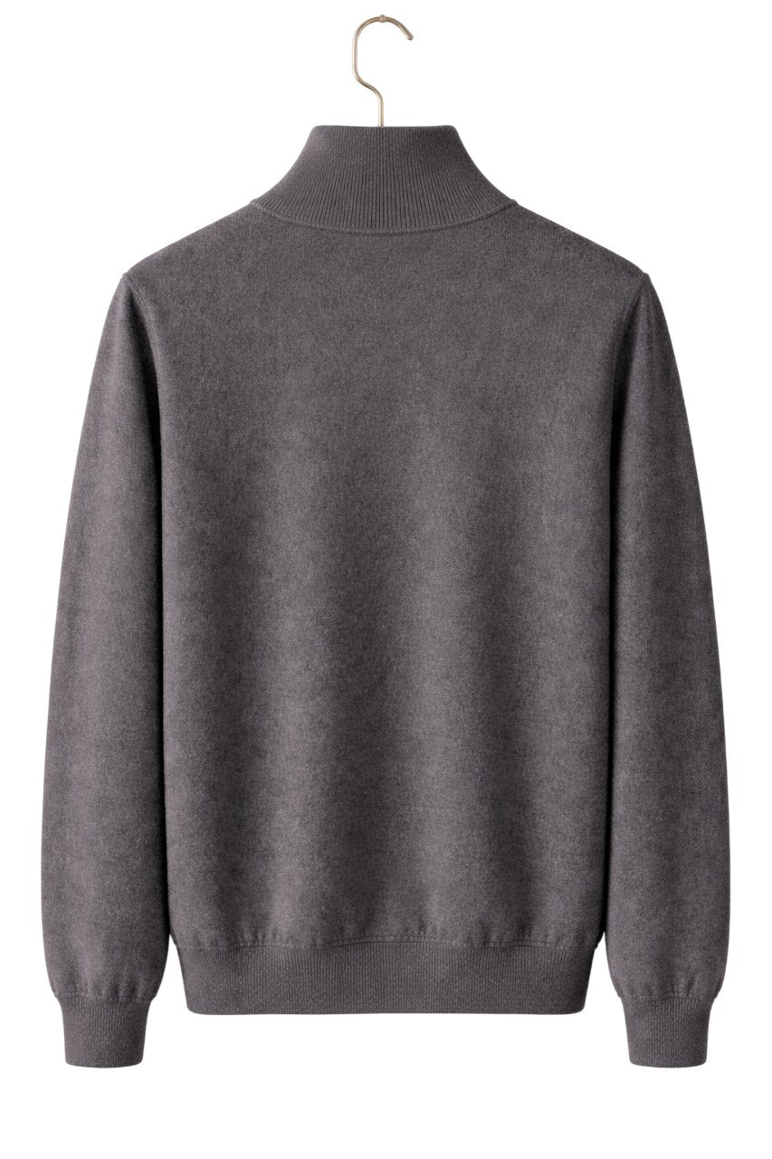 Men's Mockneck Wool-Blend Cardigan