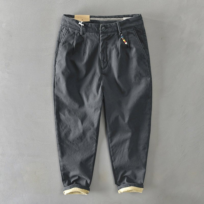 Men's Tapered Harem Chino Trousers - Gray