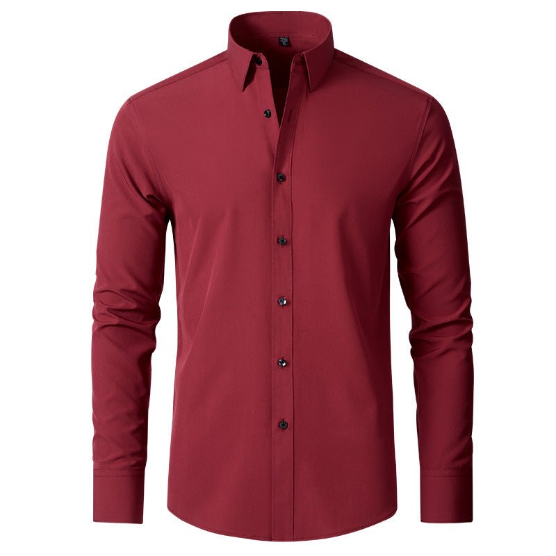 Men's Long Sleeve Slim Dress Shirt - Burgundy