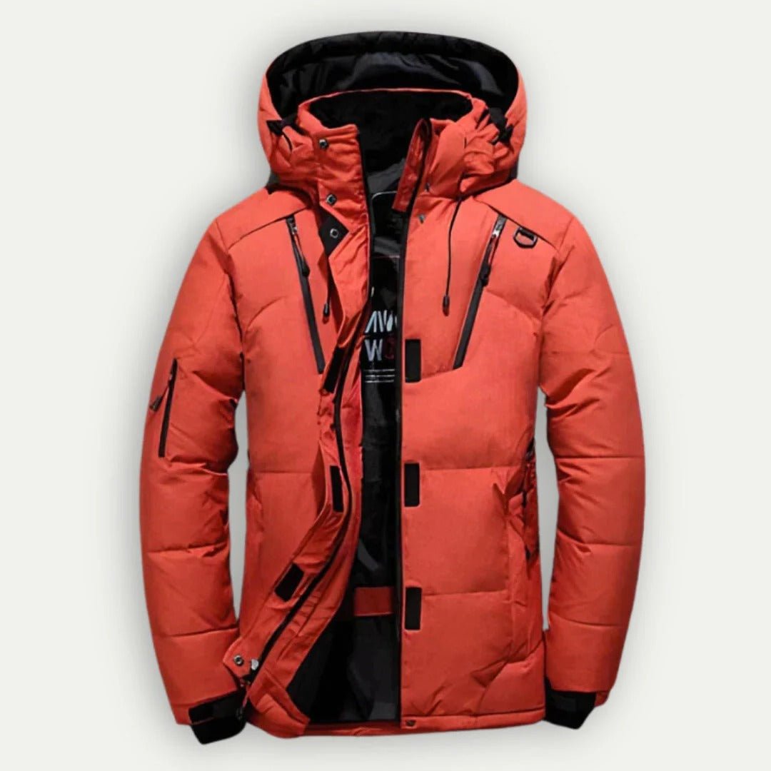 Men's Puffer Jacket - Orange