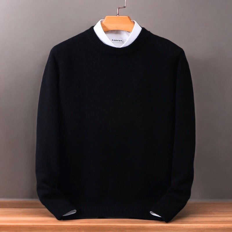 Men's Wool Crewneck Jumper - Black