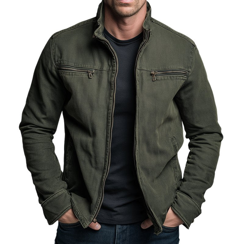 Men's Slim Moto Jacket - Army Green