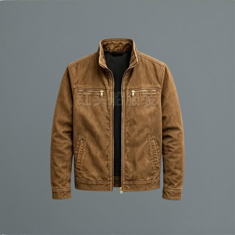 Men's Slim Moto Jacket - Brown