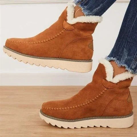 Women's Suede Ankle Boots - Brown