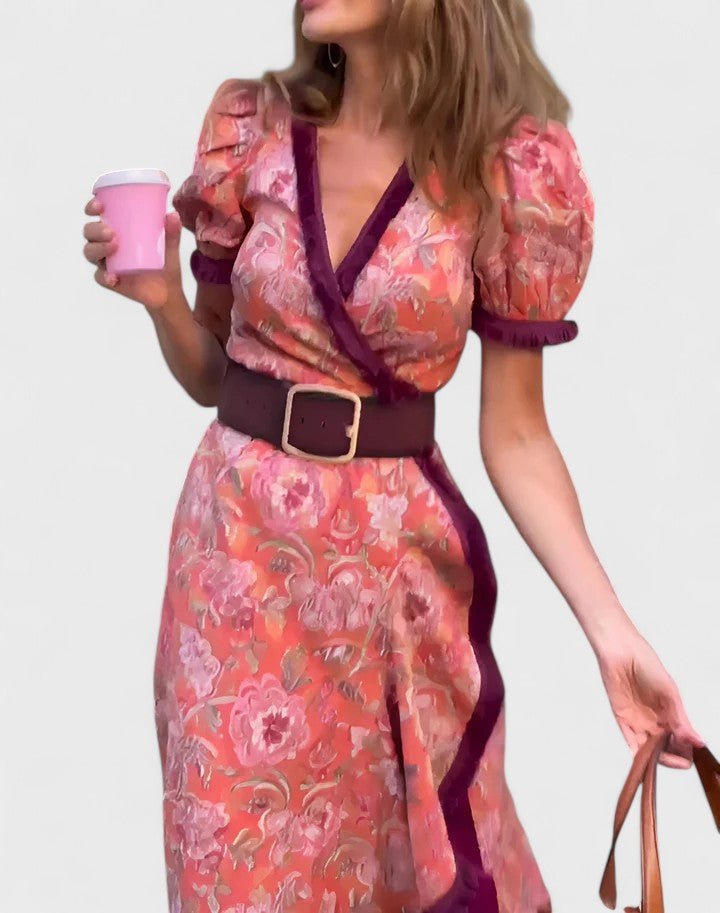 Women's Floral Midi Party Dress