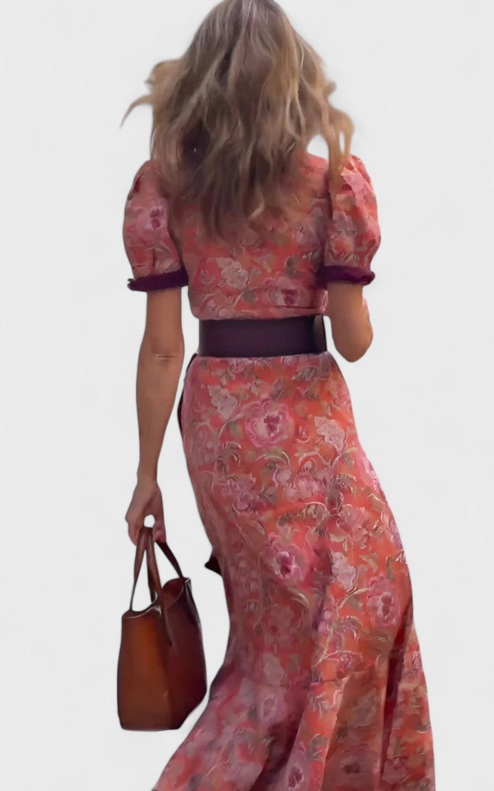 Women's Floral Midi Party Dress