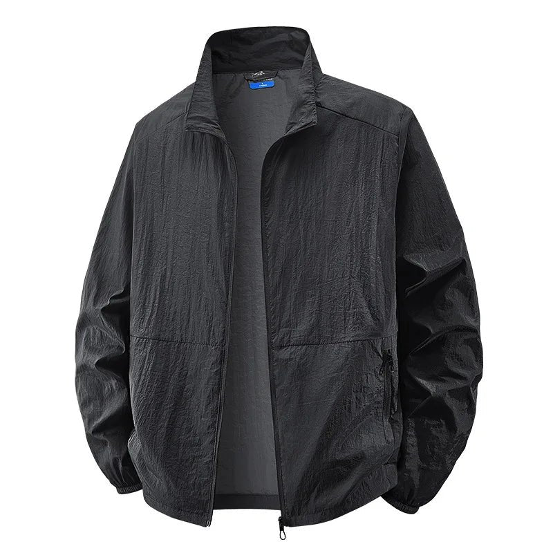Men's Oversized Windbreaker Jacket - Black