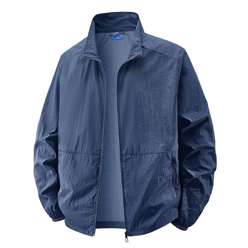 Men's Oversized Windbreaker Jacket - Blue
