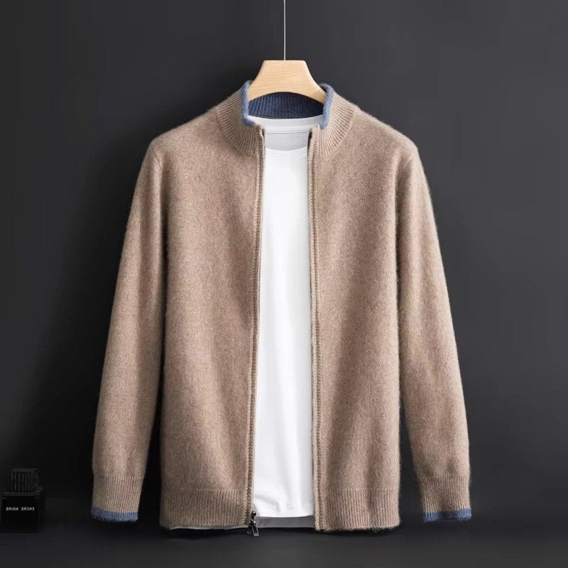 Men's Zip-Up Wool Cardigan
