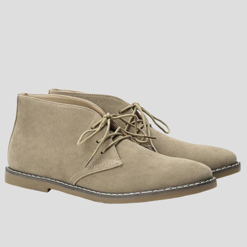 Men's Faux Leather Chukka Boots - Suede leather - Khaki