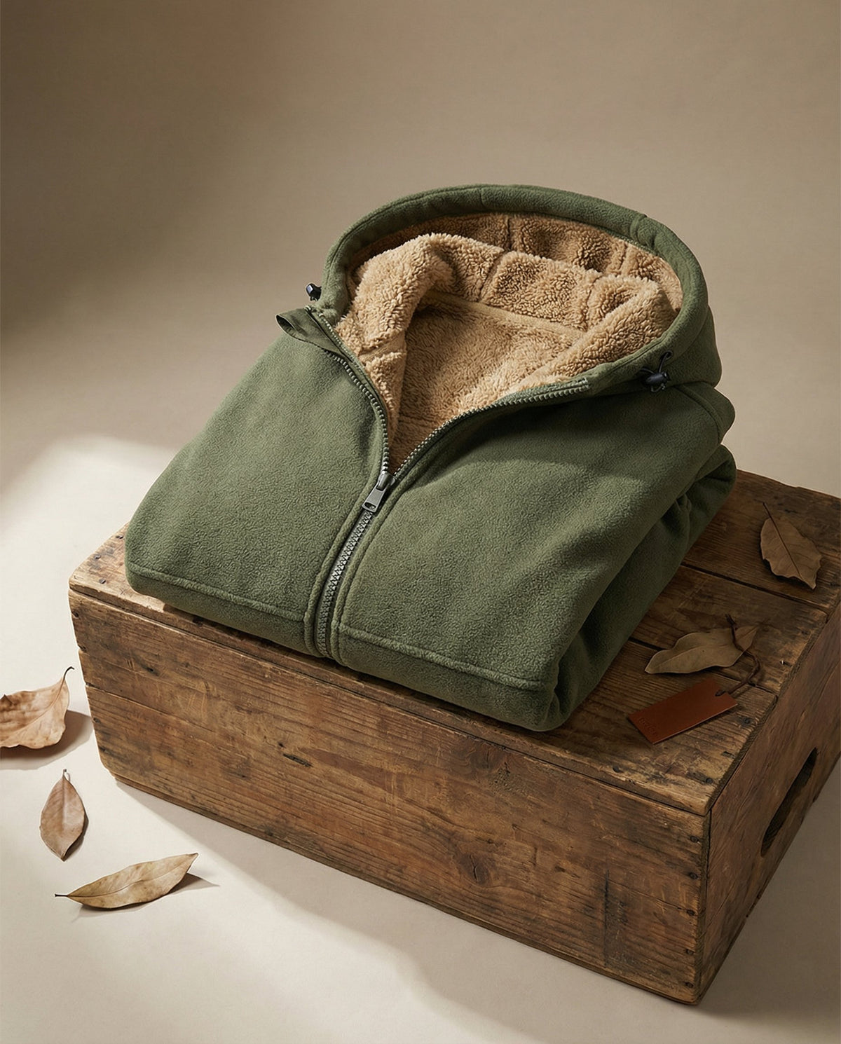 Men's Sherpa-Lined Hooded Fleece Jacket