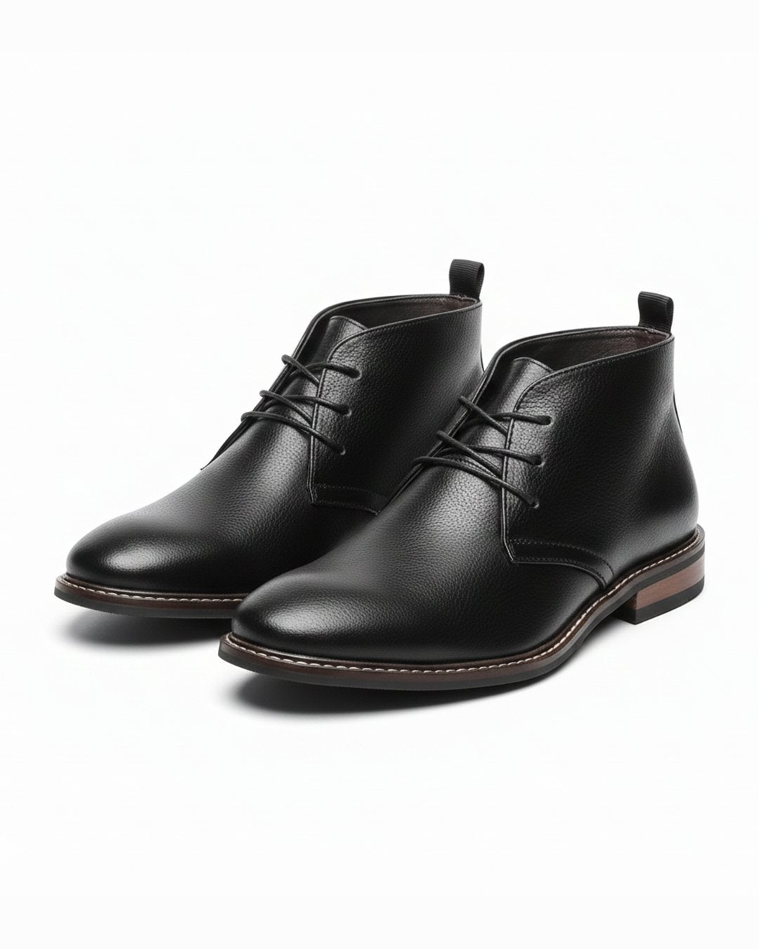 Men's Leather Chukka Boots - Black