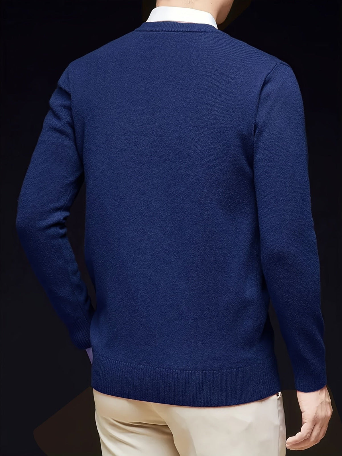 Men's Wool-Blend V-Neck Jumper