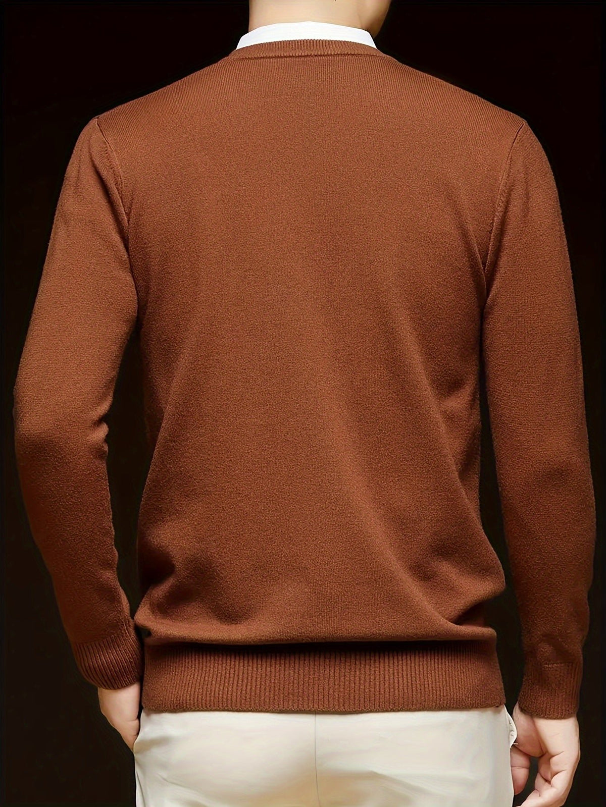 Men's Wool-Blend V-Neck Jumper