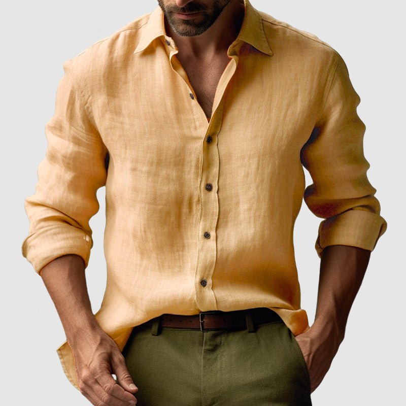 Men's Long-Sleeve Shirt - Yellow
