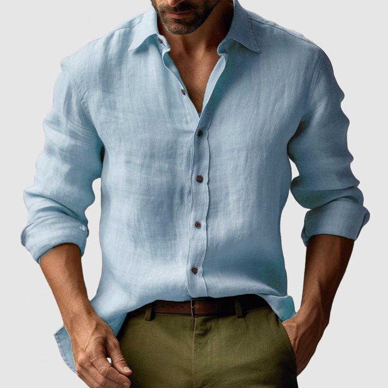 Men's Long-Sleeve Shirt - Light Blue