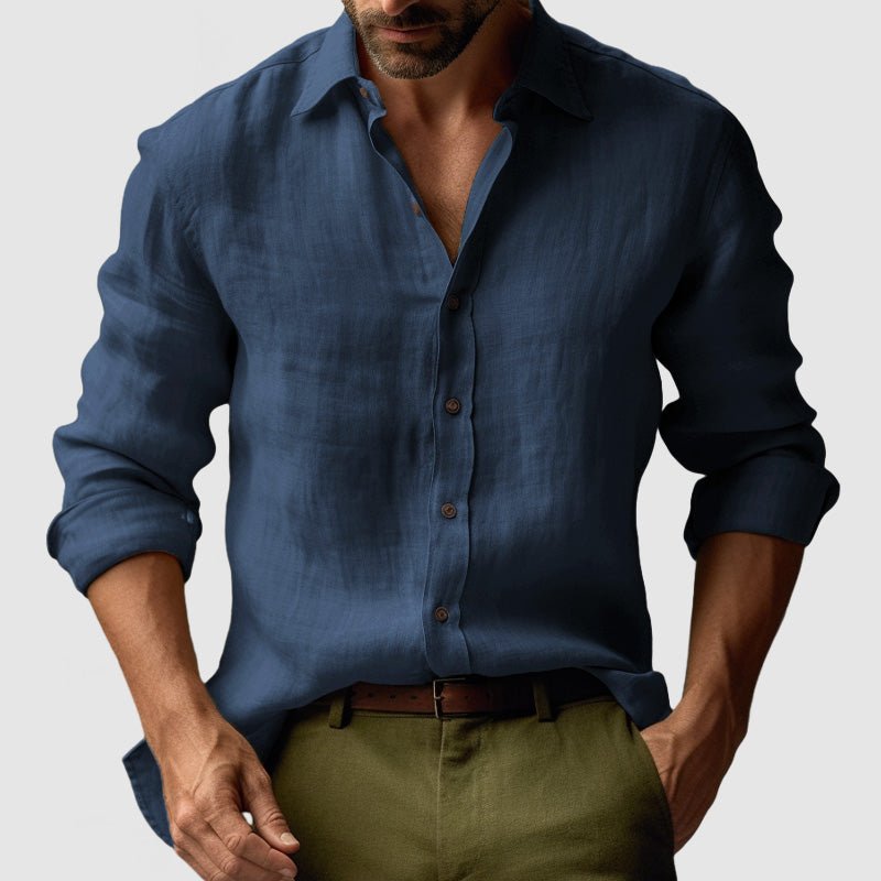 Men's Long-Sleeve Shirt - Navy Blue
