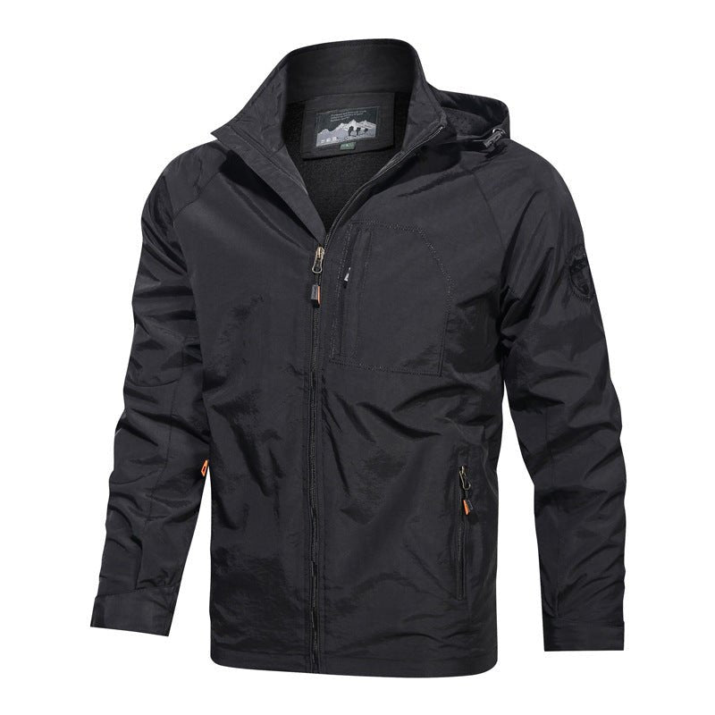 Men's Windbreaker Jacket - Black