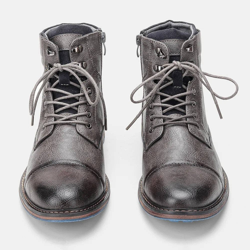 Men's Leather Lace-Up Ankle Boots