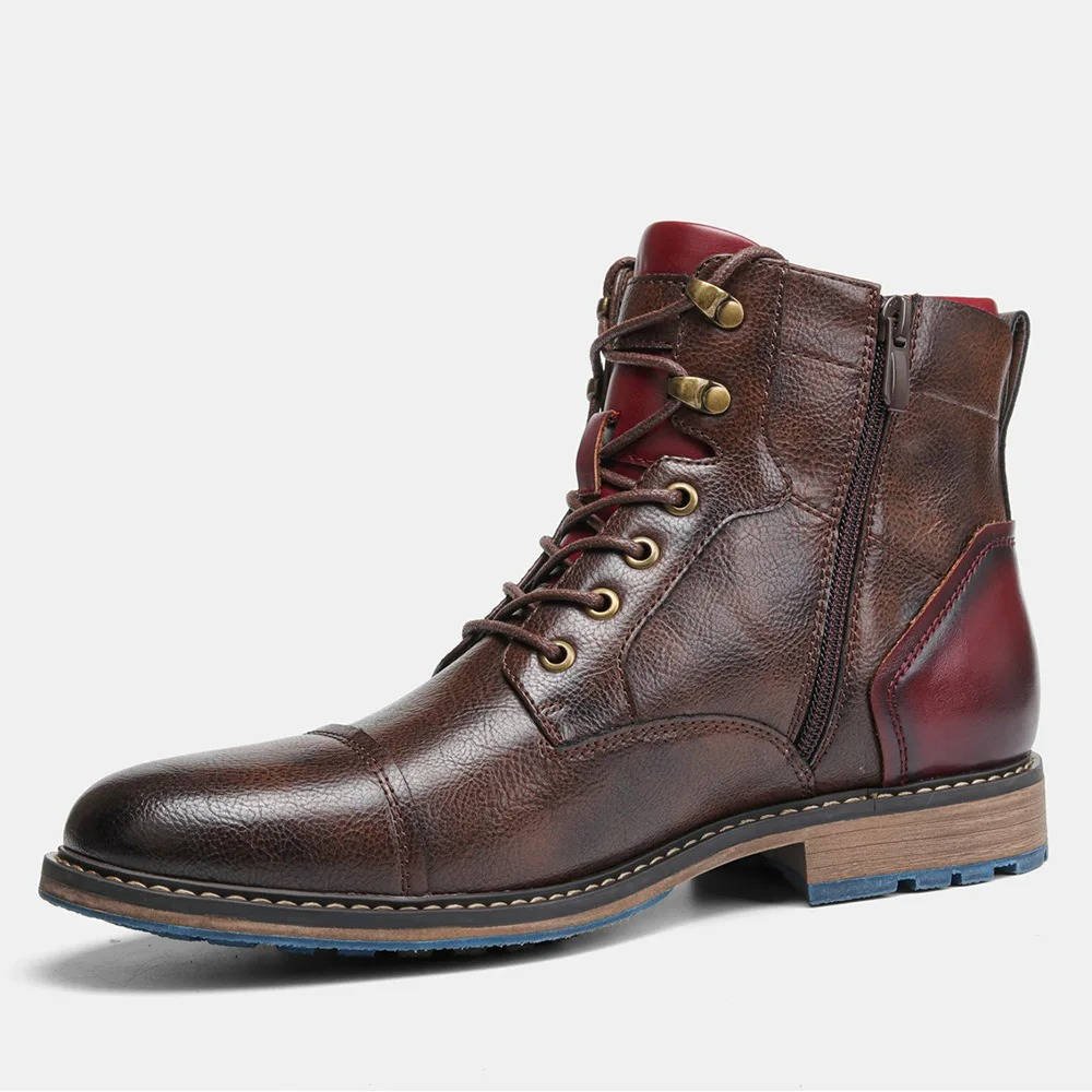 Men's Leather Lace-Up Ankle Boots
