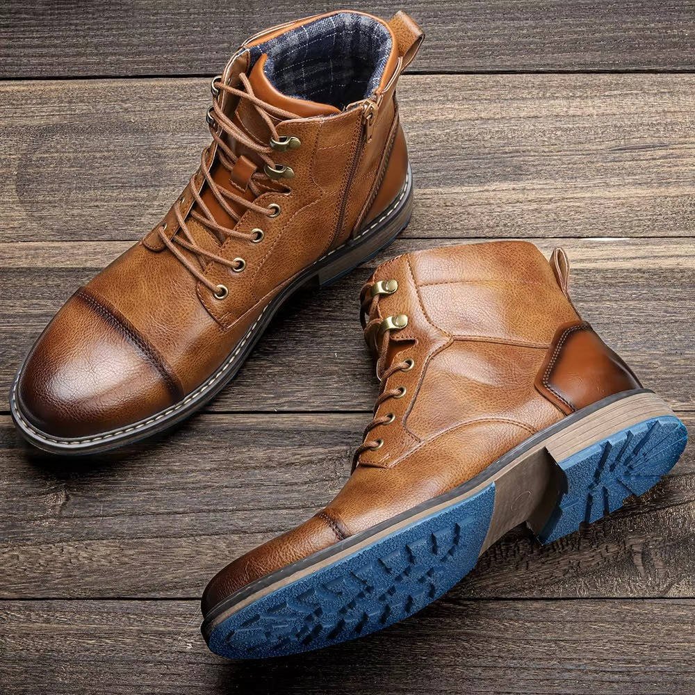 Men's Leather Lace-Up Ankle Boots