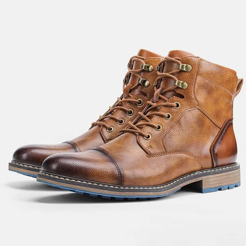 Men's Leather Lace-Up Ankle Boots