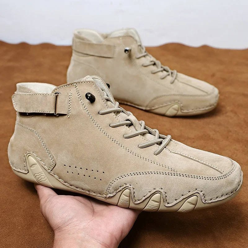 Men's Suede High-Top Trainer Boots
