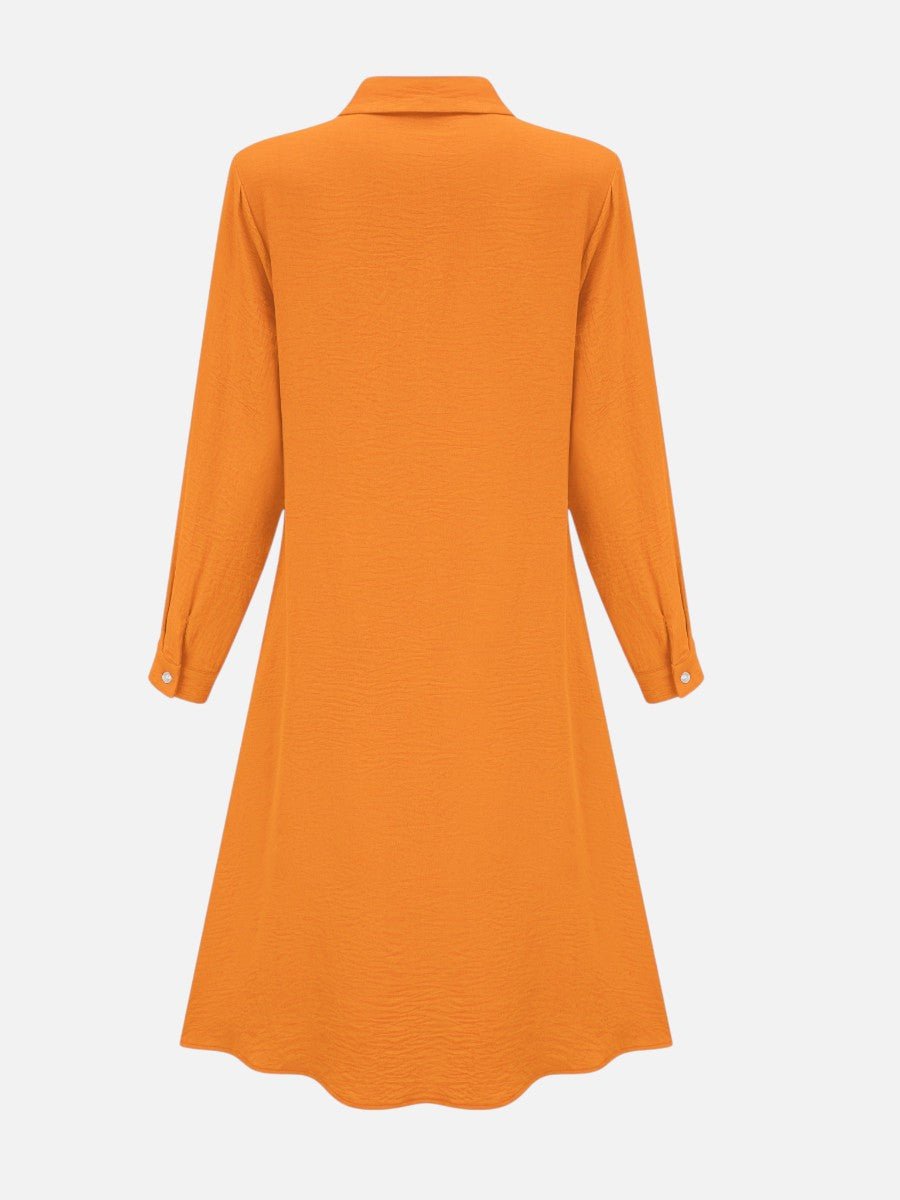 Women's Long Sleeve Midi Shirt Dress