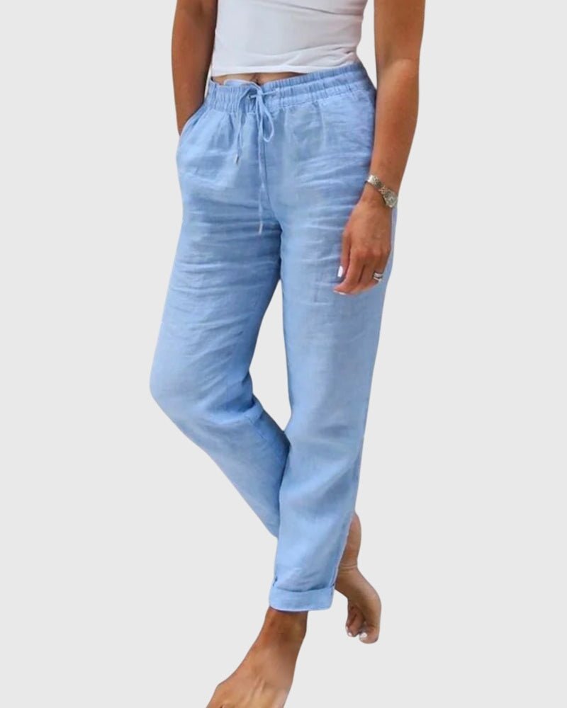 Women's Cropped Trousers - Blue