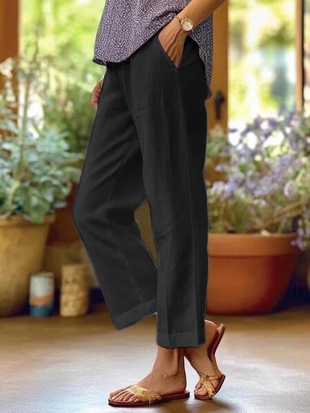 Women's Cropped Trousers - Black