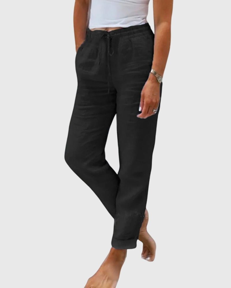 Women's Cropped Trousers - Black