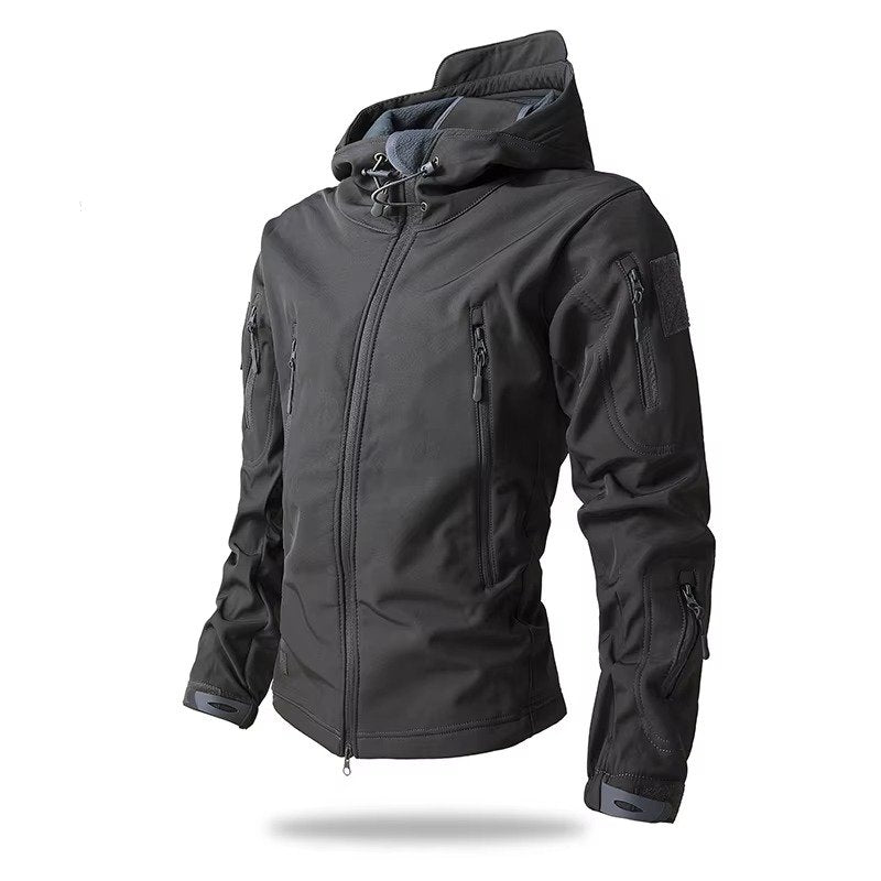 Men's Tactical Softshell Hooded Jacket - Gray