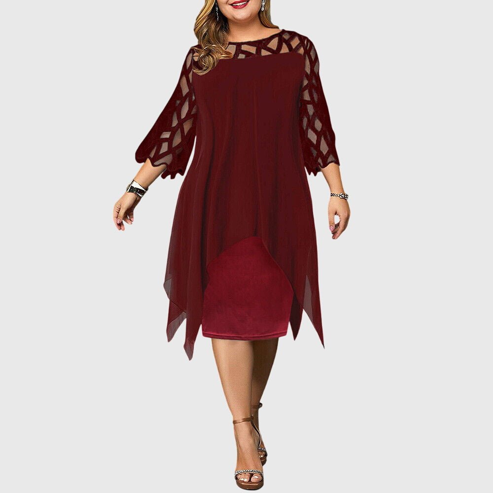 Women's Chiffon Cocktail Dress - Red Wine